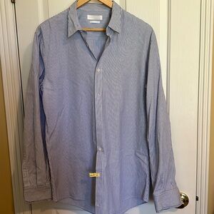 Alexander, McQueen size 17 blue and white striped dress shirt